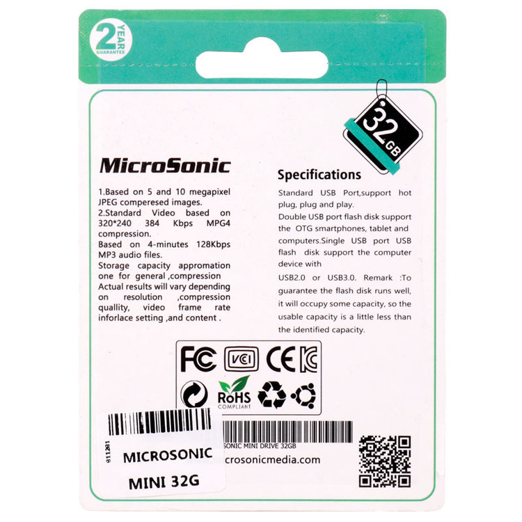 فلش 32 گیگ میکروسونیک32GB USB 2.0