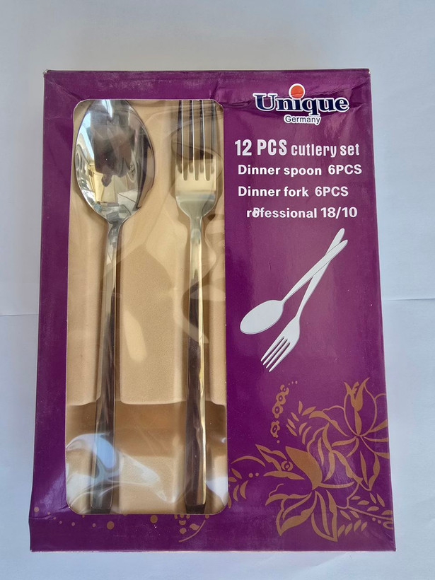 قاشق چنگال استیل شش نفره ۱۲ تیکه یونیک