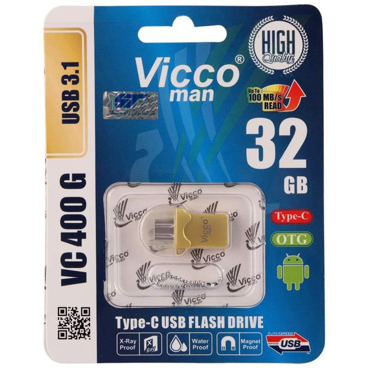 فلش 32 گیگ ویکومن Vicco VC400 OTG Type-C USB3.1 -