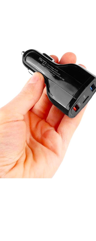 شارژر فندکی 33 وات فست سه پورت TSCO مدل 36 TC به همراه کابل شارژ Type-C