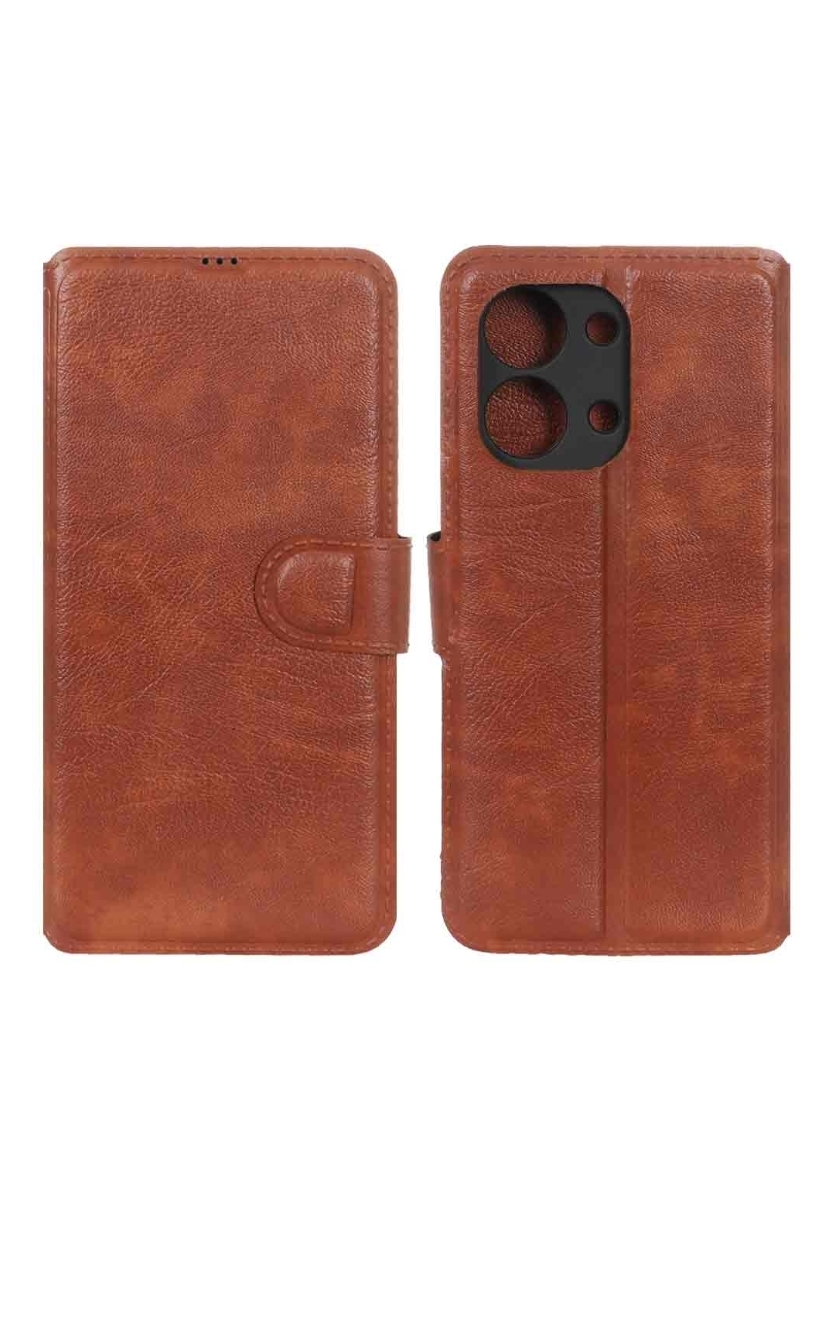 کیف موبایل چرمی مگنتی محافظ لنزدار Xiaomi Redmi 15c/Poco C85